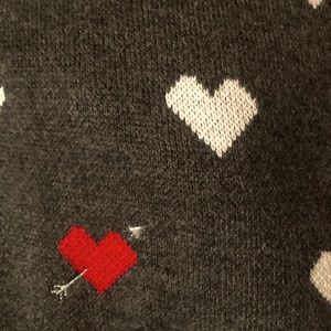 Sweater with red and white hearts